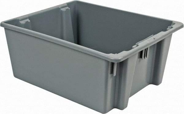 Rubbermaid - 2 Cu Ft, 100 Lb Load Capacity Gray Polyethylene Tote Container - Stacking, Nesting, 23-1/2" Long x 19-1/2" Wide x 10" High - Best Tool & Supply