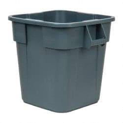 Rubbermaid - 28 Gal Gray Square Trash Can - Polyethylene, 22-1/2" High x 21-1/2" Long x 21-1/2" Wide - Best Tool & Supply