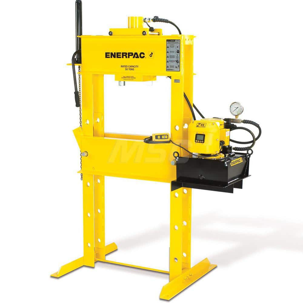 Shop Press: 1.9″ Stroke 35″ Between Uprights, 42-1/2″ Ram to Table