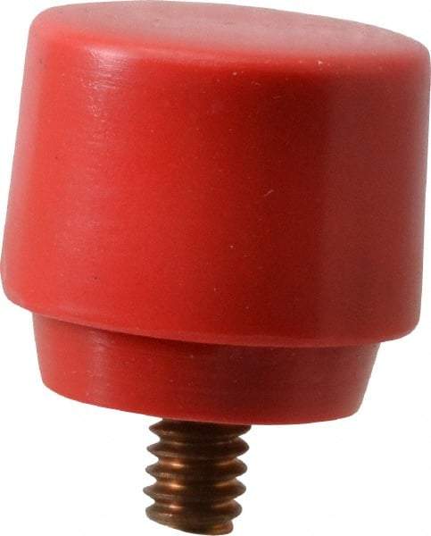 NUPLA - 1" Face Diam, Grade Medium, Red Hammer Tip/Face - Brass - Best Tool & Supply