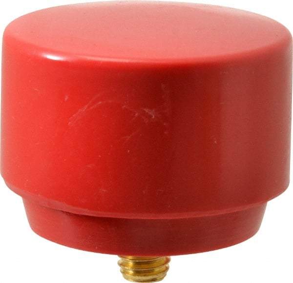 NUPLA - 2" Face Diam, Grade Medium, Red Hammer Tip/Face - Brass - Best Tool & Supply