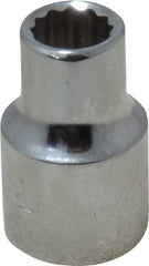 Proto - 3/8" Drive, Standard Hand Socket - 12 Points, 1-3/32" OAL, Chrome Finish - Best Tool & Supply