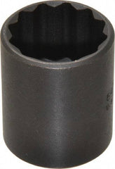 Proto - 1", 1/2" Drive, Standard Hand Socket - 12 Points, 1-9/16" OAL, Alloy Steel, Black Finish - Best Tool & Supply