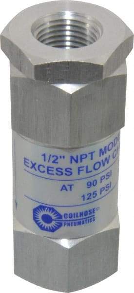 Coilhose Pneumatics - 1/2" Aluminum Check Valve - Inline, FPT x FPT - Best Tool & Supply