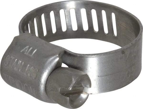 IDEAL TRIDON - SAE Size 5, 5/16 to 11/16" Diam, Stainless Steel Miniature Worm Drive Clamp - 5/16" Wide, Material Grade 301, Series 350 - Best Tool & Supply