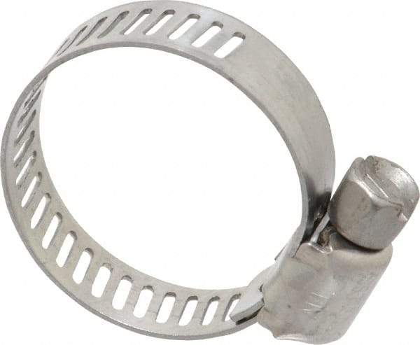 IDEAL TRIDON - SAE Size 8, 7/16 to 1" Diam, Stainless Steel Miniature Worm Drive Clamp - 5/16" Wide, Material Grade 301, Series 350 - Best Tool & Supply