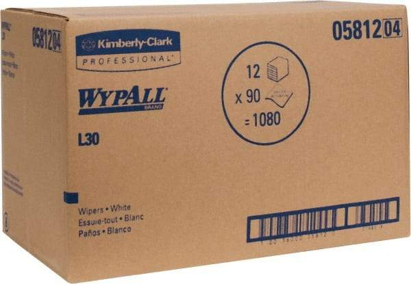 WypAll - L30 1/4 Fold General Purpose Wipes - Poly Pack, 13" x 12-1/2" Sheet Size, White - Best Tool & Supply