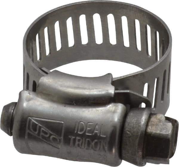 IDEAL TRIDON - SAE Size 8, 7/16 to 1" Diam, Stainless Steel Worm Drive Clamp - 1/2" Wide, Material Grade 201/305, Series 620 - Best Tool & Supply