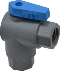 Specialty Mfr - 1/4" Pipe, PVC Standard Ball Valve - Right Angle, FNPT x FNPT Ends, Wedge Handle, 125 WOG - Best Tool & Supply