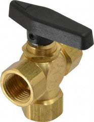 Specialty Mfr - 1/2" Pipe, Brass Standard Ball Valve - Three Way, FNPT x FNPT x FNPT Ends, Wedge Handle, 400 WOG - Best Tool & Supply