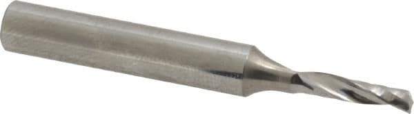 Onsrud - 1/8" Cutting Diam x 1/2" Length of Cut, 1 Flute, Upcut Spiral Router Bit - Uncoated, Right Hand Cut, Solid Carbide, 2" OAL x 1/4" Shank Diam, Single Edge, 21° Helix Angle - Best Tool & Supply