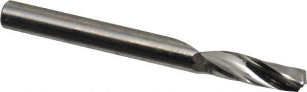 Onsrud - 3/16" Cutting Diam x 5/8" Length of Cut, 1 Flute, Upcut Spiral Router Bit - Uncoated, Right Hand Cut, Solid Carbide, 2" OAL x 3/16" Shank Diam, Single Edge, 21° Helix Angle - Best Tool & Supply