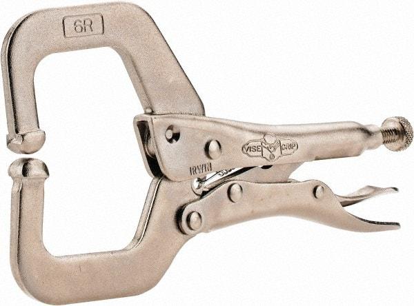 Irwin - 6" OAL C-Clamp Locking Pliers - 1-1/2" Jaw Depth, 2-1/8" Jaw Opening - Best Tool & Supply