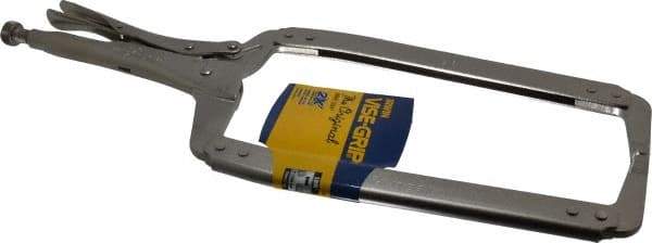 Irwin - 18" OAL C-Clamp Locking Pliers - 9-1/2" Jaw Depth, 8" Jaw Opening - Best Tool & Supply