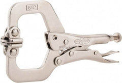 Irwin - 6" OAL C-Clamp Locking Pliers - 1-1/2" Jaw Depth, 2-1/8" Jaw Opening - Best Tool & Supply