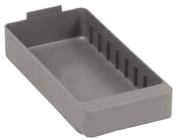 Quantum Storage - 28 Lb. Load Capacity, 11-5/8" Deep, Gray High-Impact Polystyrene Drawer Bin - 2-1/8" High x 5-9/16" Wide x 11-5/8" Long - Best Tool & Supply