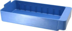 Quantum Storage - 28 Lb. Load Capacity, 11-5/8" Deep, Blue High-Impact Polystyrene Drawer Bin - 2-1/8" High x 5-9/16" Wide x 11-5/8" Long - Best Tool & Supply