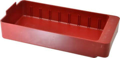 Quantum Storage - 28 Lb. Load Capacity, 11-5/8" Deep, Red High-Impact Polystyrene Drawer Bin - 2-1/8" High x 5-9/16" Wide x 11-5/8" Long - Best Tool & Supply