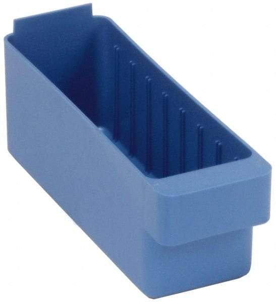 Quantum Storage - 28 Lb. Load Capacity, 11-5/8" Deep, Blue High-Impact Polystyrene Drawer Bin - 4-5/8" High x 3-3/4" Wide x 11-5/8" Long - Best Tool & Supply