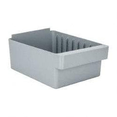 Quantum Storage - 28 Lb. Load Capacity, 11-5/8" Deep, Gray High-Impact Polystyrene Drawer Bin - 4-5/8" High x 8-3/8" Wide x 11-5/8" Long - Best Tool & Supply