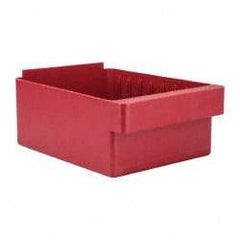 Quantum Storage - 28 Lb. Load Capacity, 11-5/8" Deep, Red High-Impact Polystyrene Drawer Bin - 4-5/8" High x 8-3/8" Wide x 11-5/8" Long - Best Tool & Supply