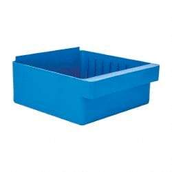 Quantum Storage - 28 Lb. Load Capacity, 11-5/8" Deep, Blue High-Impact Polystyrene Drawer Bin - 4-5/8" High x 11-1/8" Wide x 11-5/8" Long - Best Tool & Supply