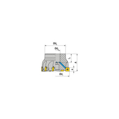 Indexable Square-Shoulder Face Mill:  A490.63.R.06-12,  22.0000″ Arbor Hole Dia, Uses  6,  SD.. 1205.. Inserts,  Through Coolant,  Series  A490-12