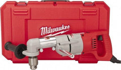 Milwaukee Tool - 1/2" Keyed Chuck, 500 RPM, D-Handle Electric Drill - 7 Amps, 120 Volts, Reversible, Includes 3/16" Socket Wrench, 9/16" Open End Wrench, RAD Assembly, Side Handle - Best Tool & Supply