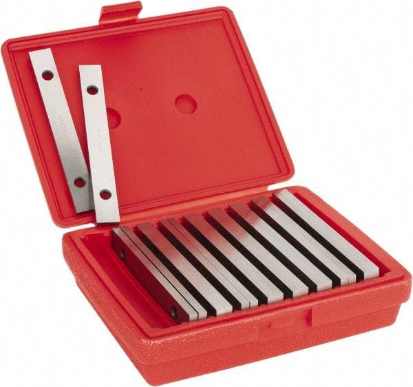 Value Collection - 18 Piece, 6 Inch Long Tool Steel Parallel Set - 3/4 to 1-3/4 Inch High, 1/4 to 1/4 Inch Thick, 52-58 RC Hardness, Sold as 9 Pair - Best Tool & Supply