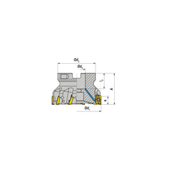 Indexable Square-Shoulder Face Mill:  A211.100.R.08-11,  32.0000″ Arbor Hole Dia, Uses  8,  XD.T 11T3 Inserts,  Through Coolant,  Series  A211-11