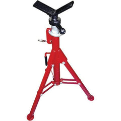 Rothenberger - 1/2" to 8" Pipe Capacity, Portable Folding Vee-Head Stand - 27" to 50" High, 2,500 Lb Capacity - Best Tool & Supply