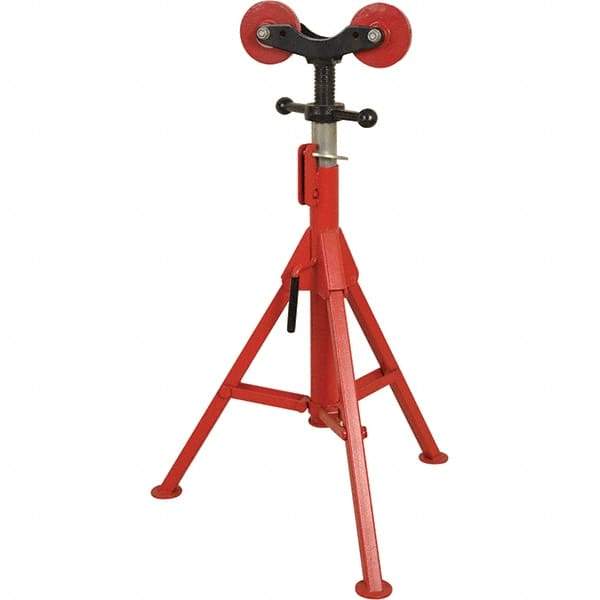 Rothenberger - 1/2" to 16" Pipe Capacity, Folding Pipe Stand with 2 Roller Head - 27" to 50" High, 2,500 Lb Capacity - Best Tool & Supply