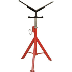 Rothenberger - 1/2" to 16" Pipe Capacity, Portable Folding Vee-Head Stand - 27" to 50" High, 2,500 Lb Capacity - Best Tool & Supply