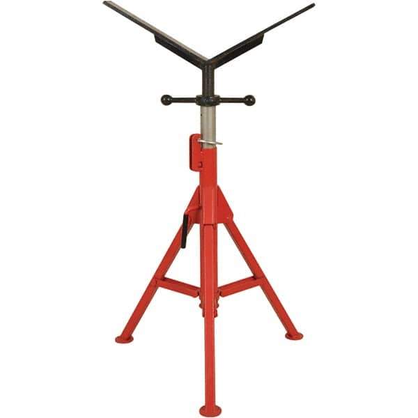 Rothenberger - 1/2" to 16" Pipe Capacity, Portable Folding Vee-Head Stand - 27" to 50" High, 2,500 Lb Capacity - Best Tool & Supply