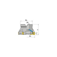 Indexable Square-Shoulder Face Mill:  A491.40.R.05-09,  16.0000″ Arbor Hole Dia, Uses  5,  SNHU 09T3 Inserts,  Through Coolant,  Series  A491-09