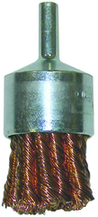1-1/8" Knot Wire End Brush - .020; Bronze - Non-Sparking Wire Wheel - Best Tool & Supply