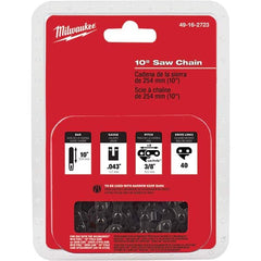 Milwaukee Tool - Power Lawn & Garden Equipment Accessories; Type: Replacement Chain ; Product Compatibility: Milwaukee Pole Saw ; Material: Metal ; Diameter (Inch): 0.04 ; Length (Inch): 10 ; Width (Inch): 1/2 - Exact Industrial Supply