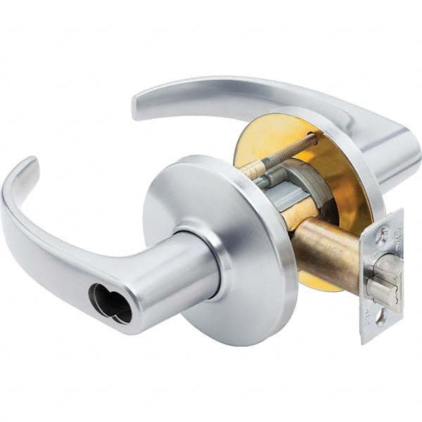 Classroom Lever Lockset for 1-3/4 to 2-1/4″ Thick Doors 6 or 7 Pin Best & Compatible, 2-3/4″ Backset, Satin Chrome\xB6Antimicrobial Coated Finish