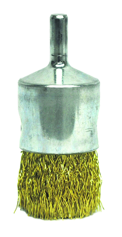 1" Crimped Wire End Brush - .0118 Brass - Non-Sparking Wire Wheel - Best Tool & Supply