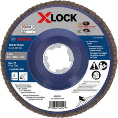 Flap Disc: 7/8″ Hole, 40 Grit, Zirconia Alumina, Type 27 Coated, Coarse Grade, Rubber-Backed, 11,000 RPM