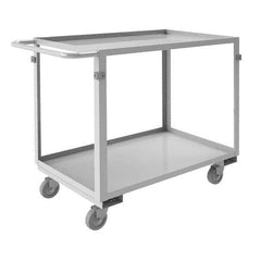 Mobile Utility Cart: Stainless Steel, Silver Swivel, Polyurethane Wheels