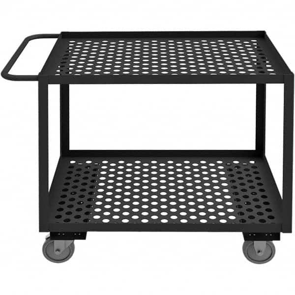 Mobile Utility Cart: Gray Gray, Polyurethane Casters, 2 Shelves