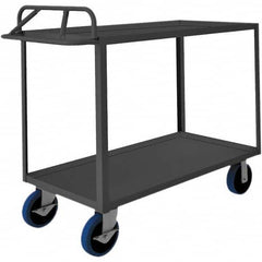 Mobile Utility Cart: Gray Gray, Polyurethane Casters, 2 Shelves