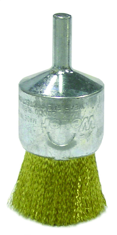 1" Crimped Wire End Brush - .005 Brass - Non-Sparking Wire Wheel - Best Tool & Supply