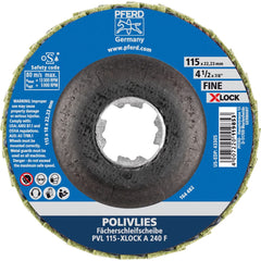 Flap Disc: 7/8″ Hole, 240 Grit, Aluminum Oxide, Compact Non-Woven, Fiber-Backed, 13,300 RPM