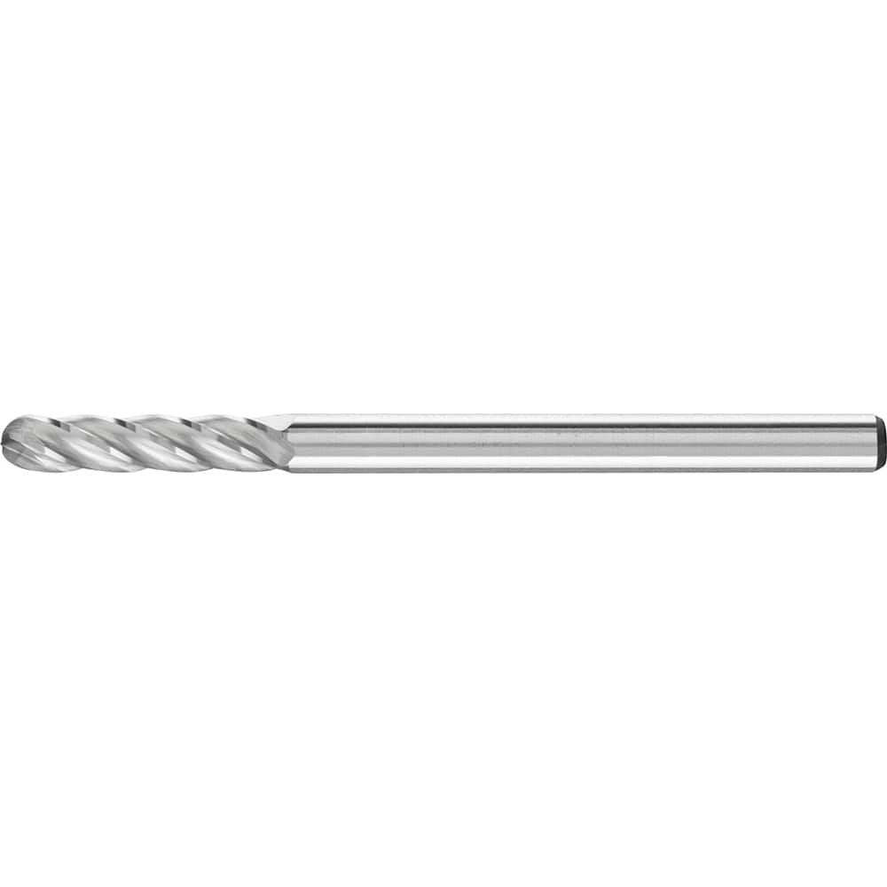 PFERD - SC-42, 1/8" Cut Diam, 1/8" Shank Diam, Carbide End Cut Aluma Cut Cylinder with Radius End Burr - Exact Industrial Supply