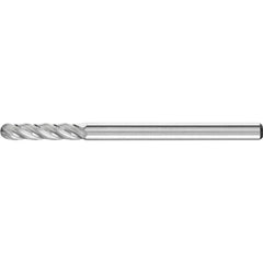 PFERD - SC-42, 1/8" Cut Diam, 1/8" Shank Diam, Carbide End Cut Aluma Cut Cylinder with Radius End Burr - Exact Industrial Supply