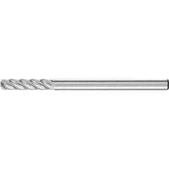 PFERD - SC-42, 1/8" Cut Diam, 1/8" Shank Diam, Carbide Inox Cut End Cut Cylinder with Radius End Burr - Exact Industrial Supply