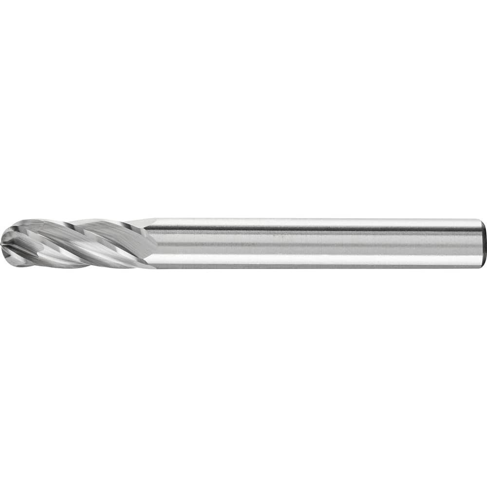 PFERD - SC-1, 1/4" Cut Diam, 1/4" Shank Diam, Carbide End Cut Aluma Cut Cylinder with Radius End Burr - Exact Industrial Supply