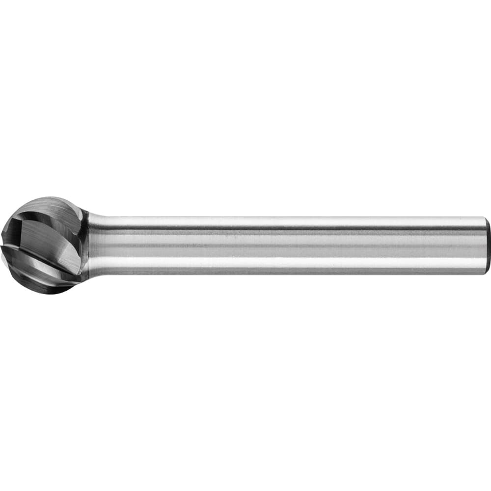 PFERD - SD-3, 3/8" Cut Diam, 1/4" Shank Diam, Carbide Aluma Cut Ball Burr - Exact Industrial Supply